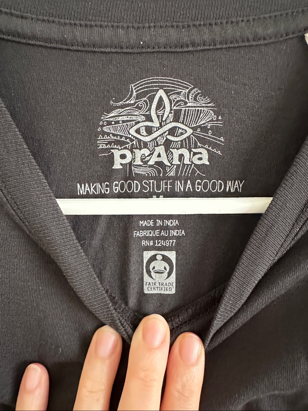 Prana Men's Classic Black Crew Neck T-Shirt - Picture 2 of 4